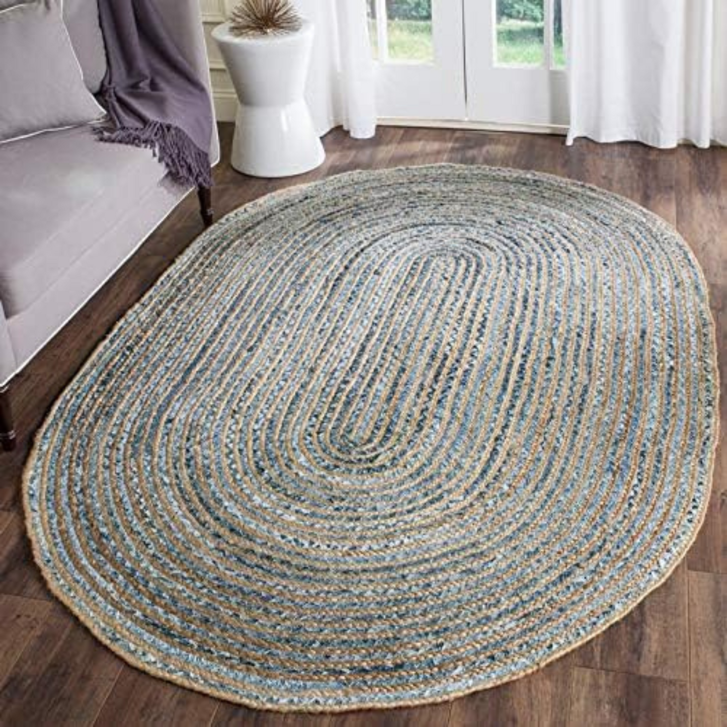 Jute Braided Rug multi color